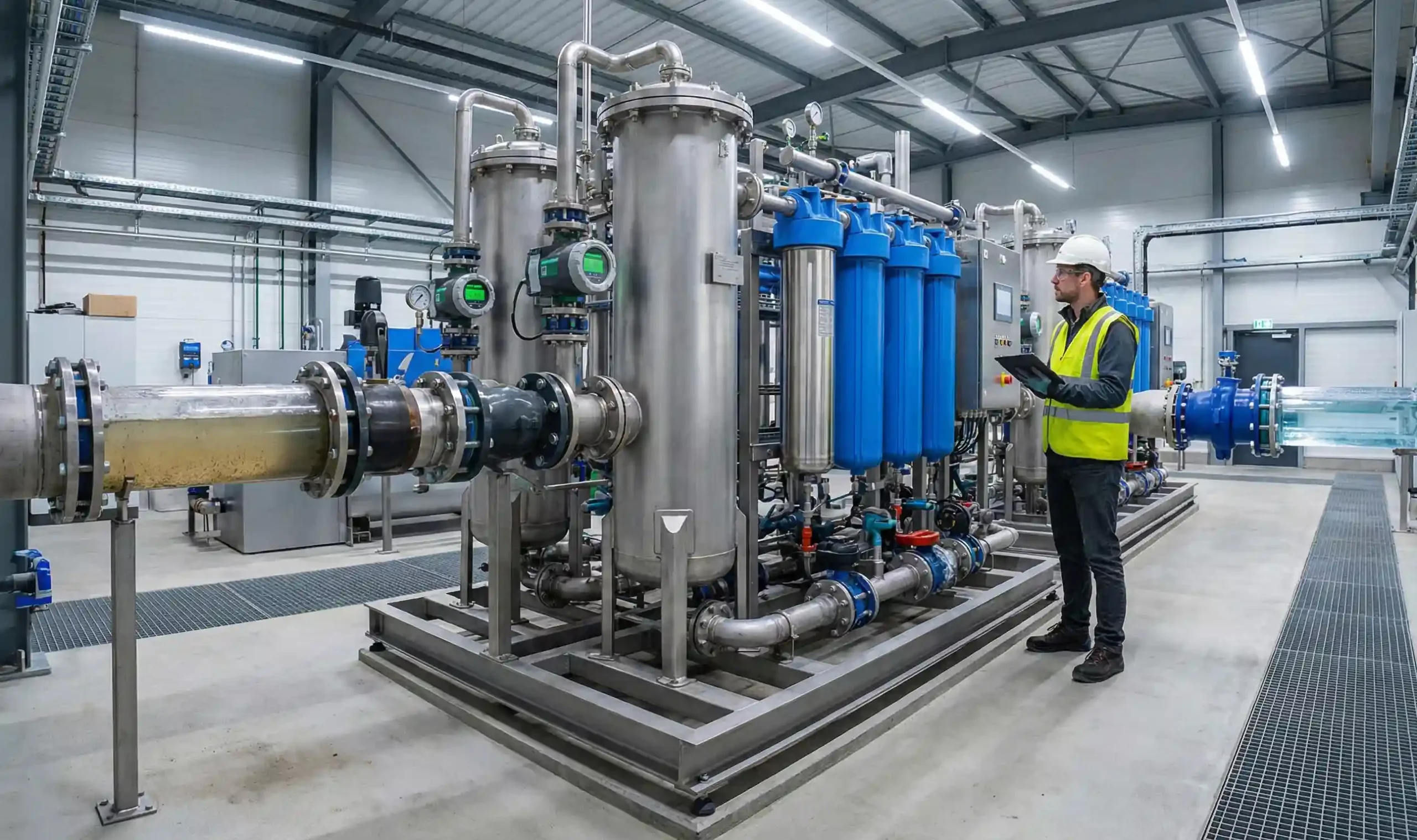 installation filtration eau industrielle moderne